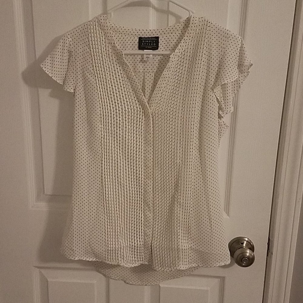 White with Black Dots Dress Shirt
